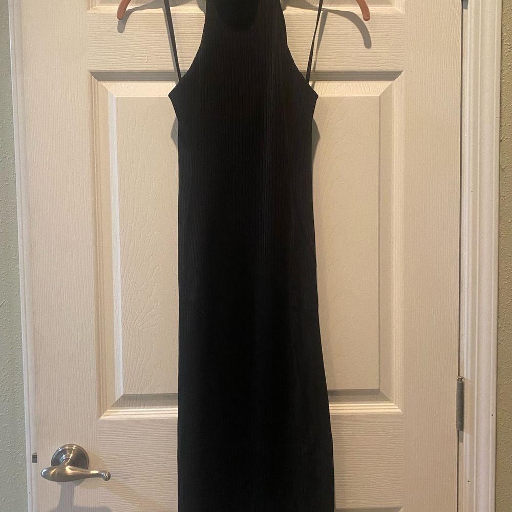 Bebe Black Halter Slip Dress Cocktail